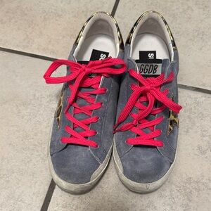 Golden Goose Suede Sneakers with Pink Laces